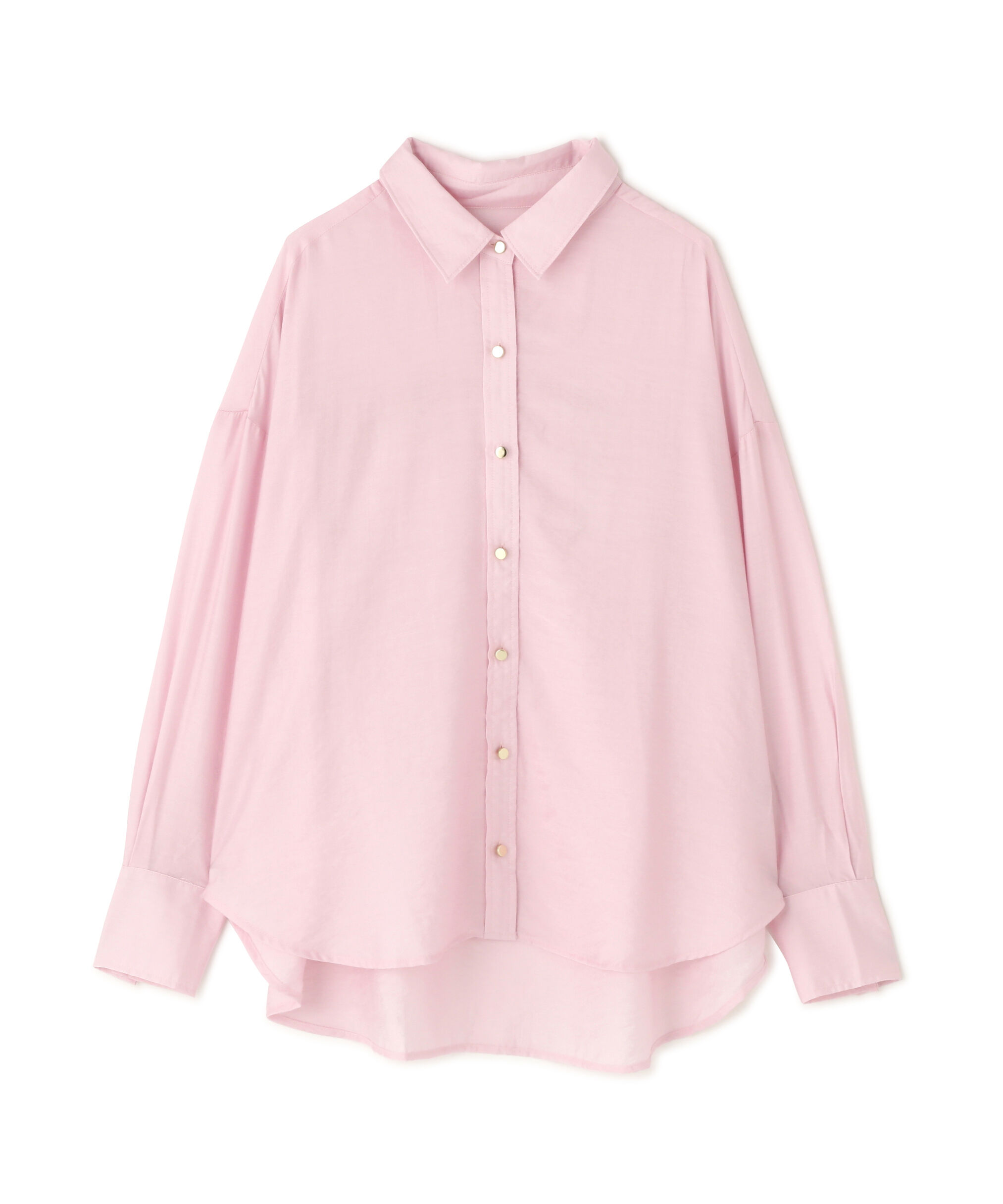  「〈MFM〉リネンライク金ボタンシャツ」|シャツ・ブラウス|ピンク