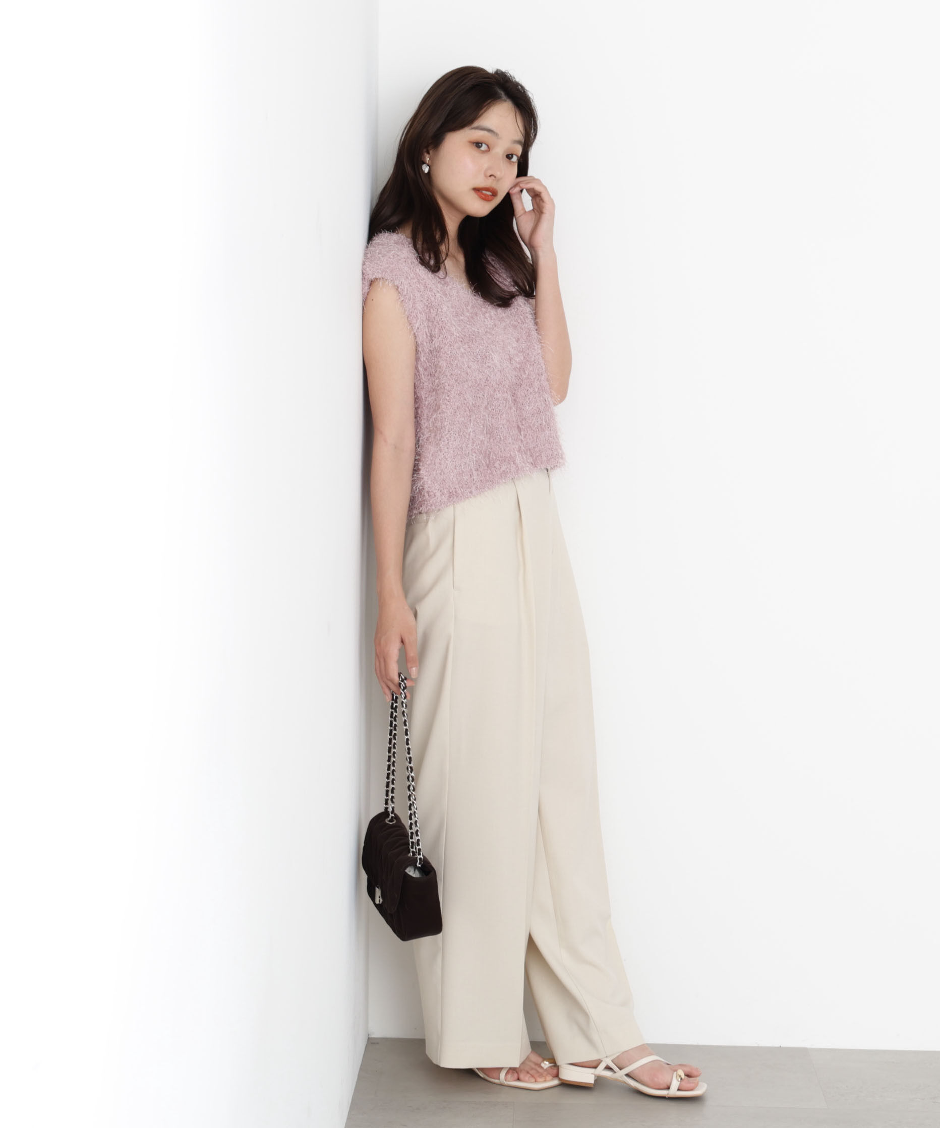 PROPORTION BODY DRESSING「＜ハンドウォッシャブル＞フェザーノースリニット」|ニット・セーター|