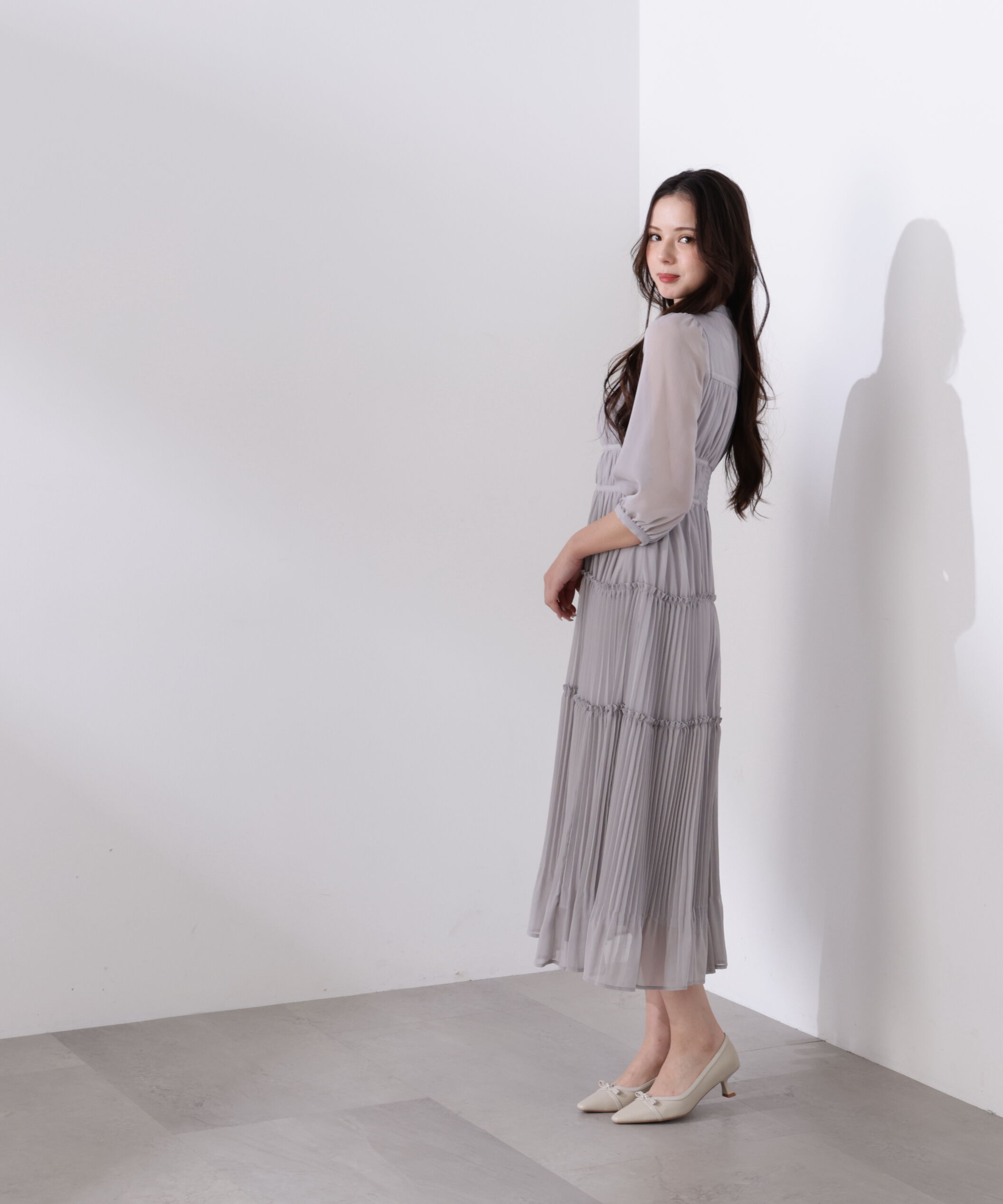 PROPORTION BODY DRESSING「＜L＞ピンタックロングワンピース　26SS」|ワンピース|