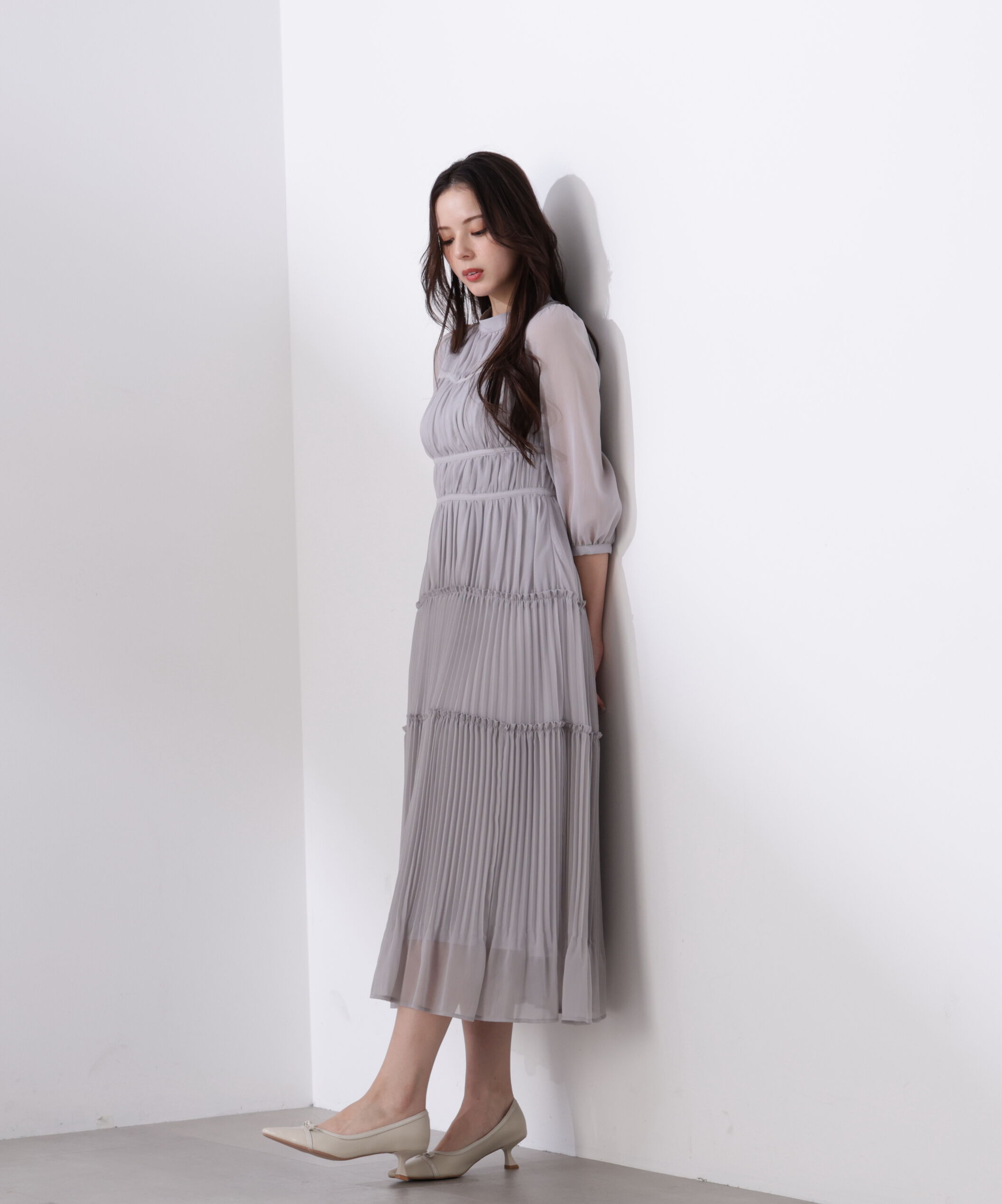 PROPORTION BODY DRESSING「＜L＞ピンタックロングワンピース　26SS」|ワンピース|