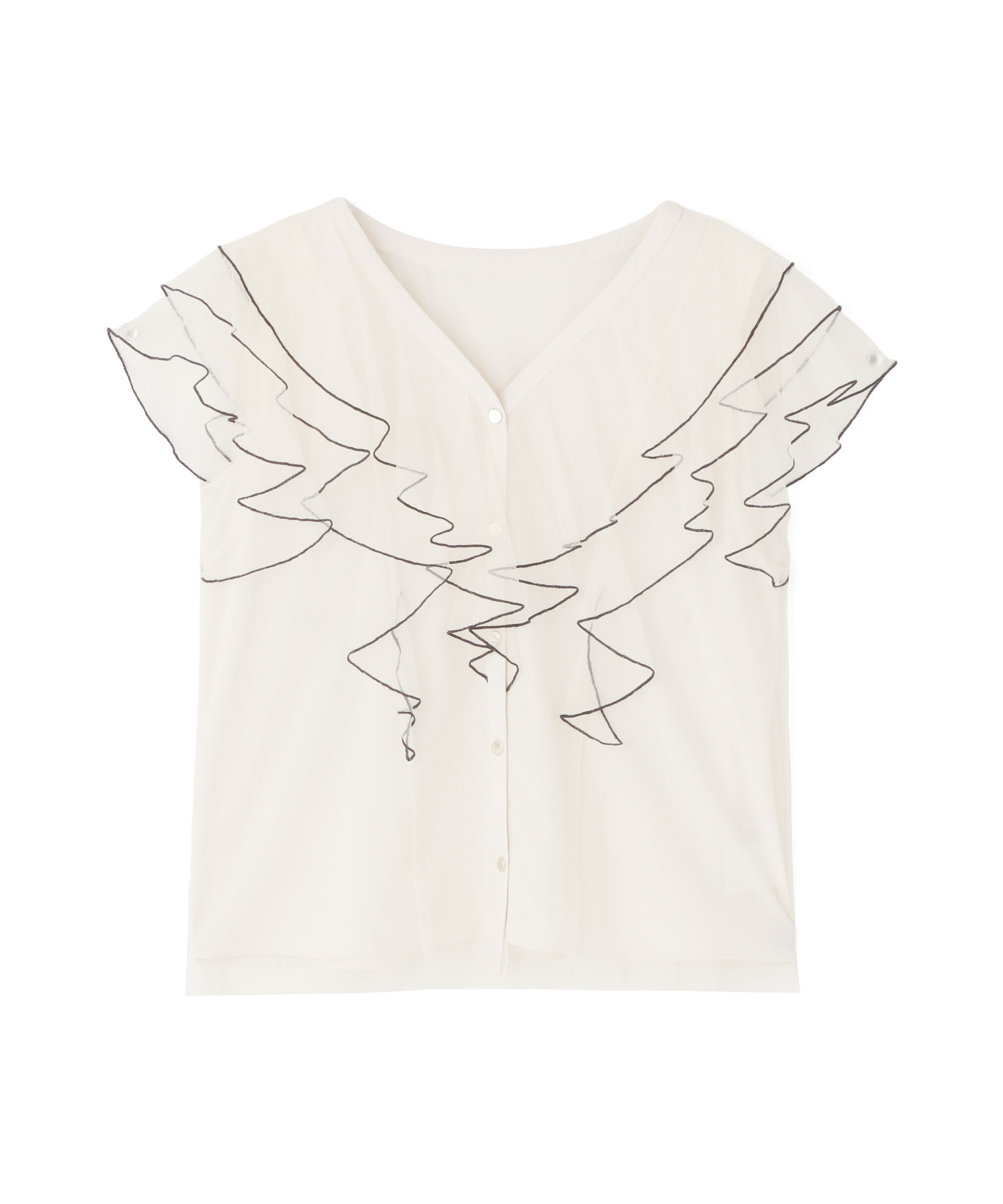 PROPORTION BODY DRESSING「チュールラッフルブラウス 26SS」|シャツ・ブラウス|