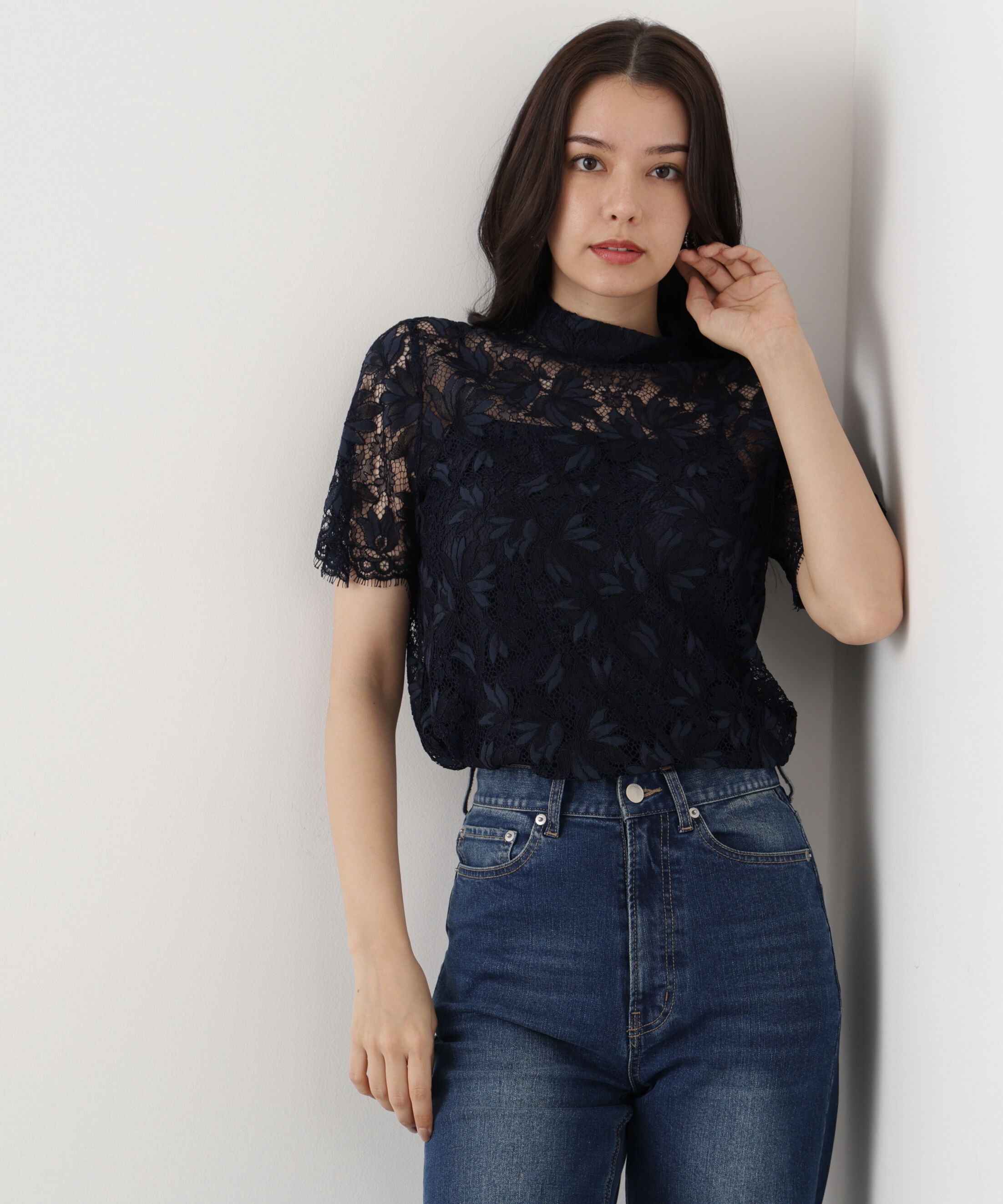  「リーフレースバックリボンブラウス」|シャツ・ブラウス|