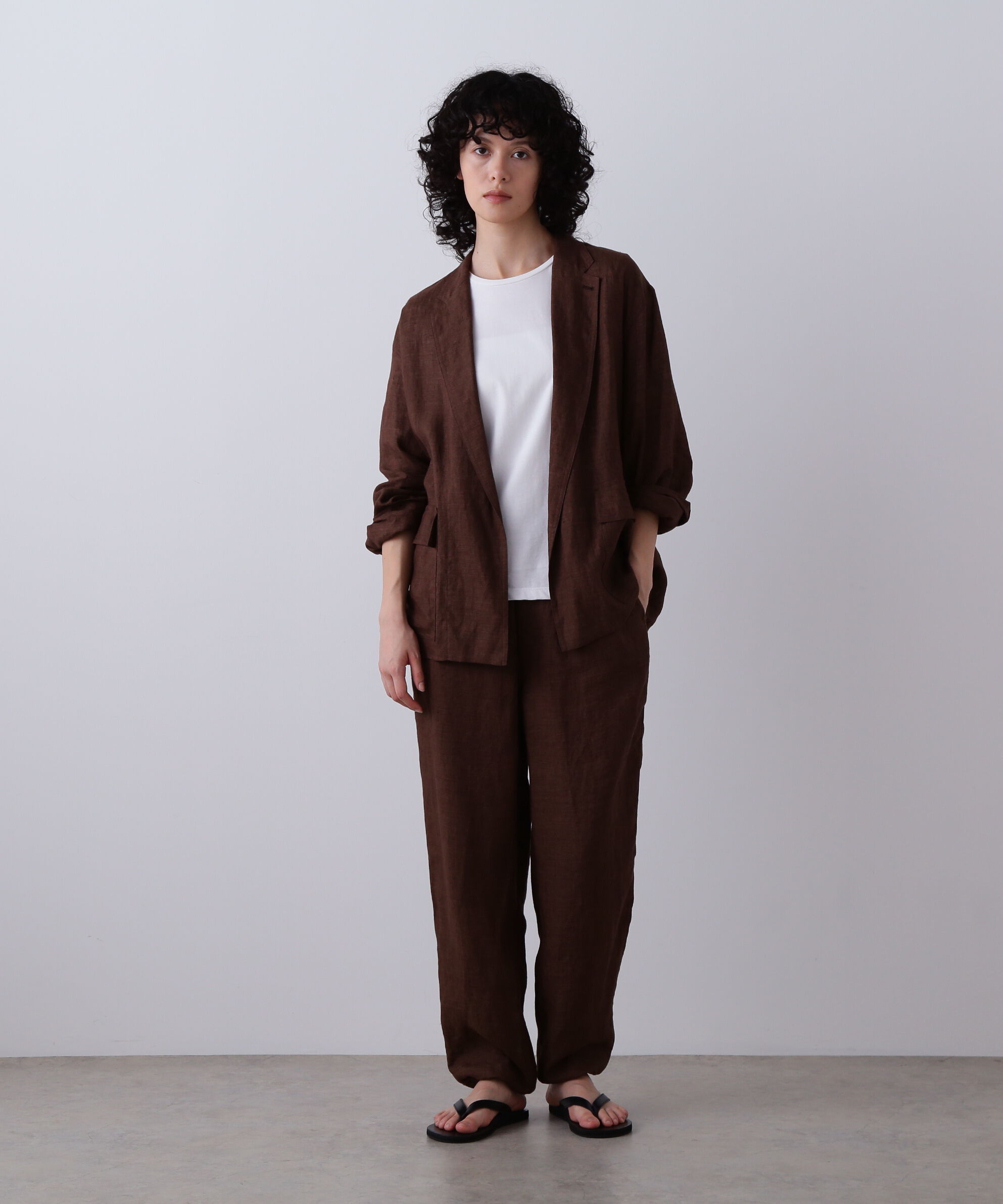 YLEVE 「YLEVE / LINEN POPLIN PANTS」|その他|ブラウン