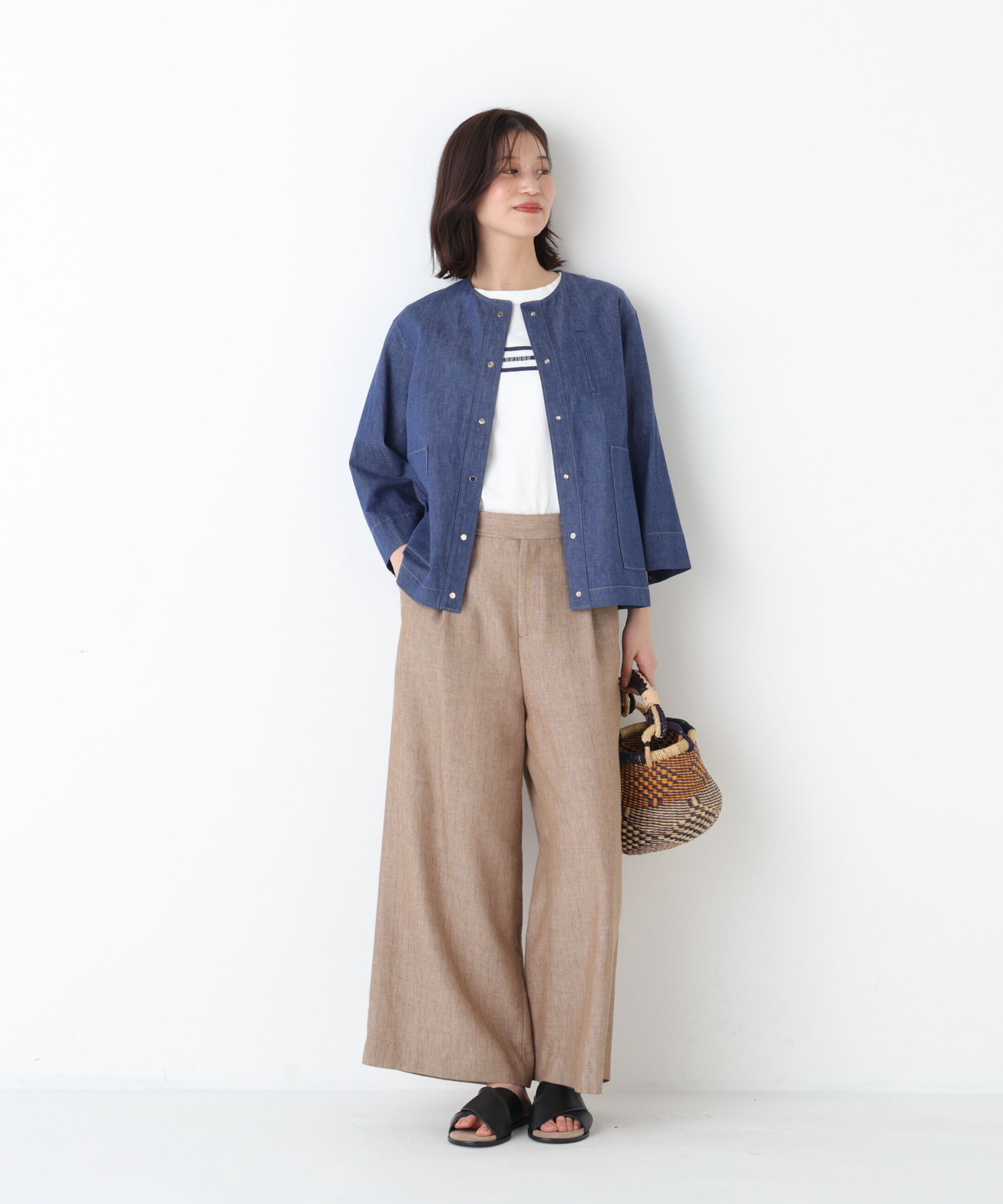  「◆《マルチサイズ/ウォッシャブル》ドライタッチリネン混ガウチョパンツ」|その他|