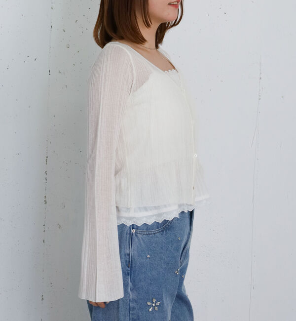 archives「コンパクトシアーＣＤ&times;コットンレースタックキャミＳＥＴ」|カーディガン|