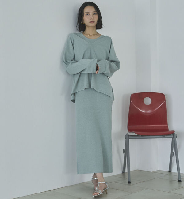 Doux archives「ＶネックニットＳＥＴリブワンピース」|ワンピース|