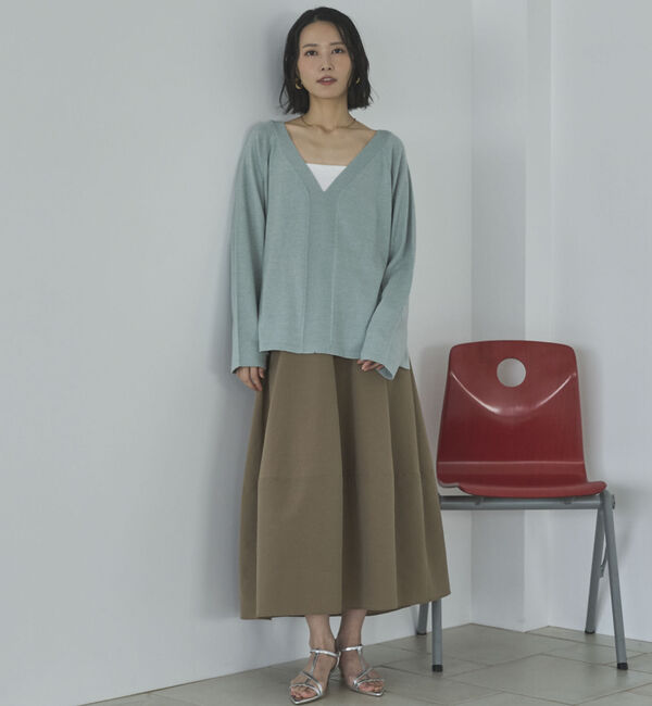 Doux archives「ＶネックニットＳＥＴリブワンピース」|ワンピース|