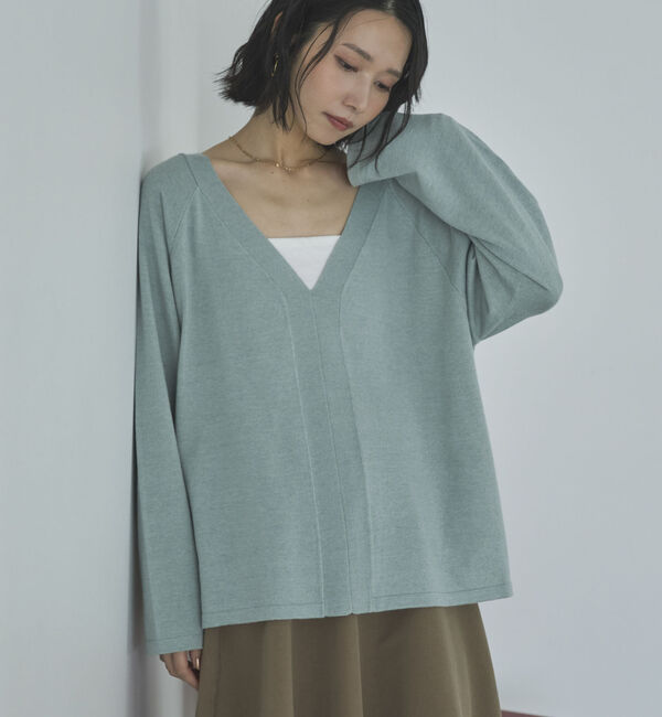 Doux archives「ＶネックニットＳＥＴリブワンピース」|ワンピース|