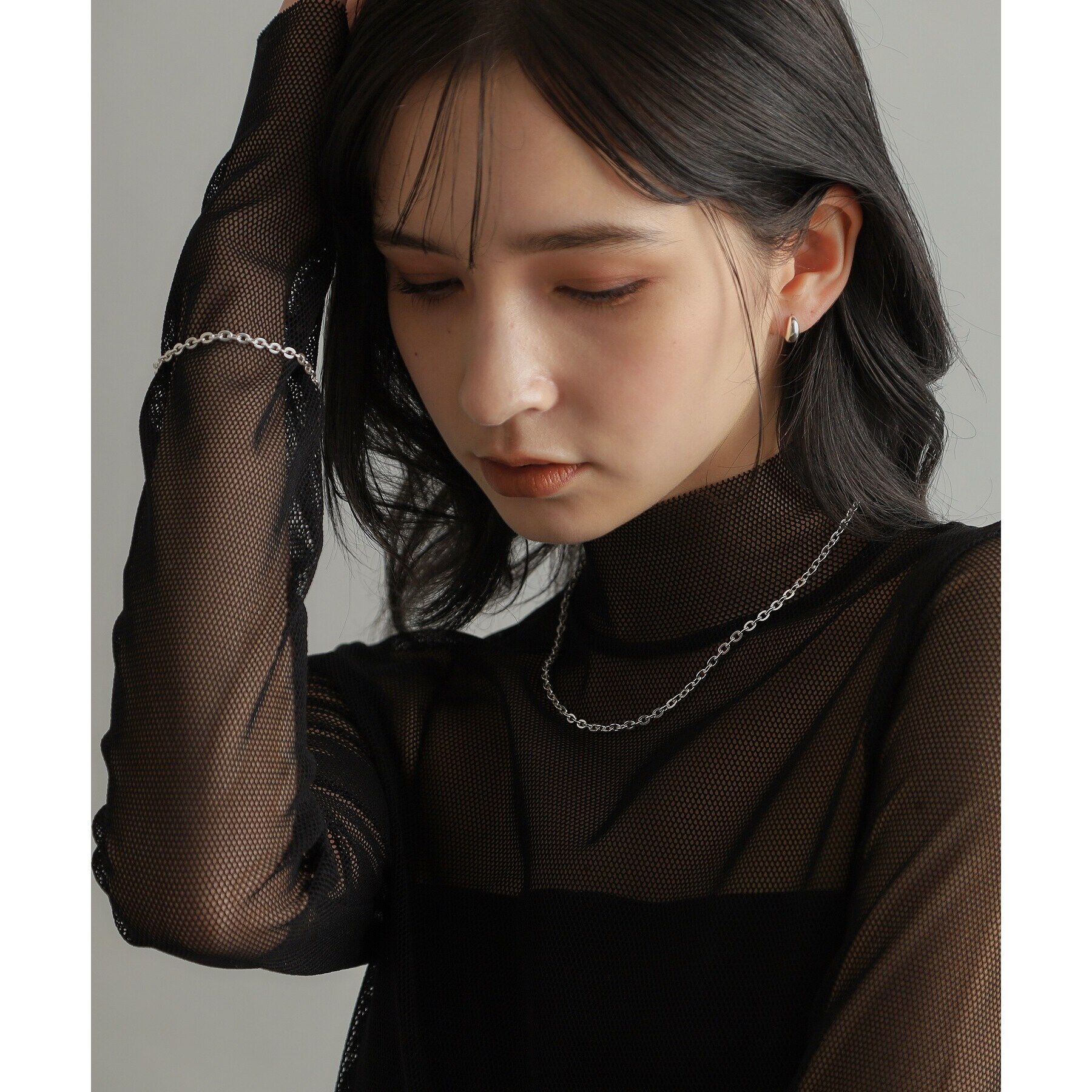 COCOSHNIK ONKITSCH「シルバー デザインチェーン フラットオーバルリンクブレスレット」|ブレスレット・バングル|