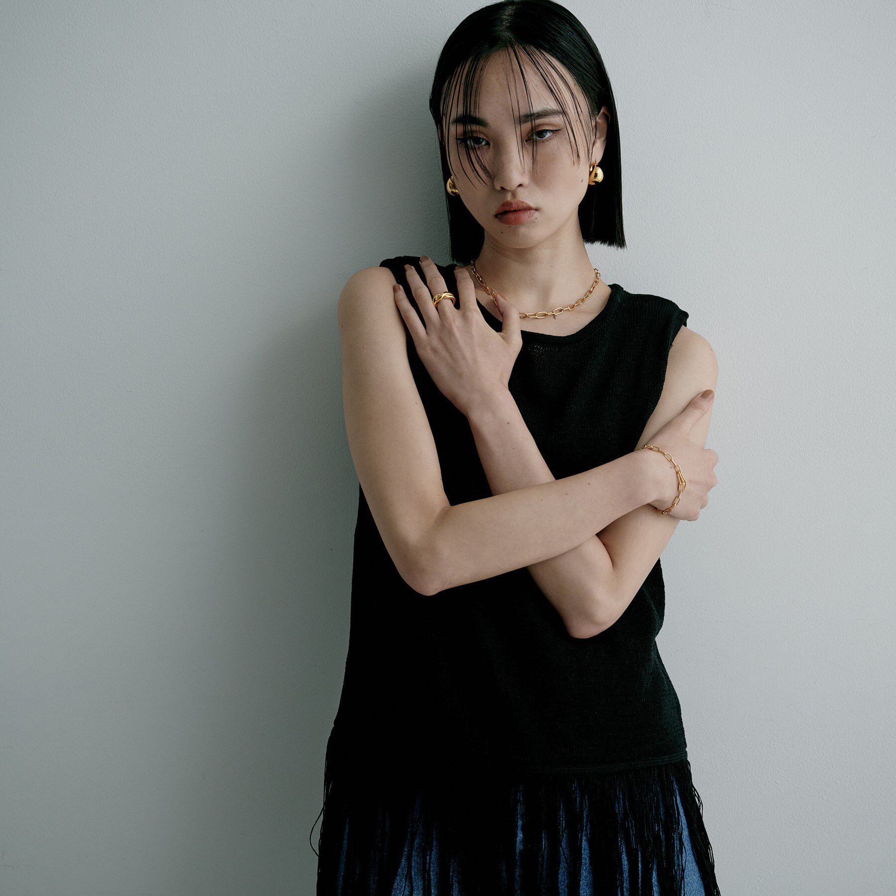 COCOSHNIK ONKITSCH「シルバー デザインチェーン ケーブルタングルブレスレットGP」|ブレスレット・バングル|