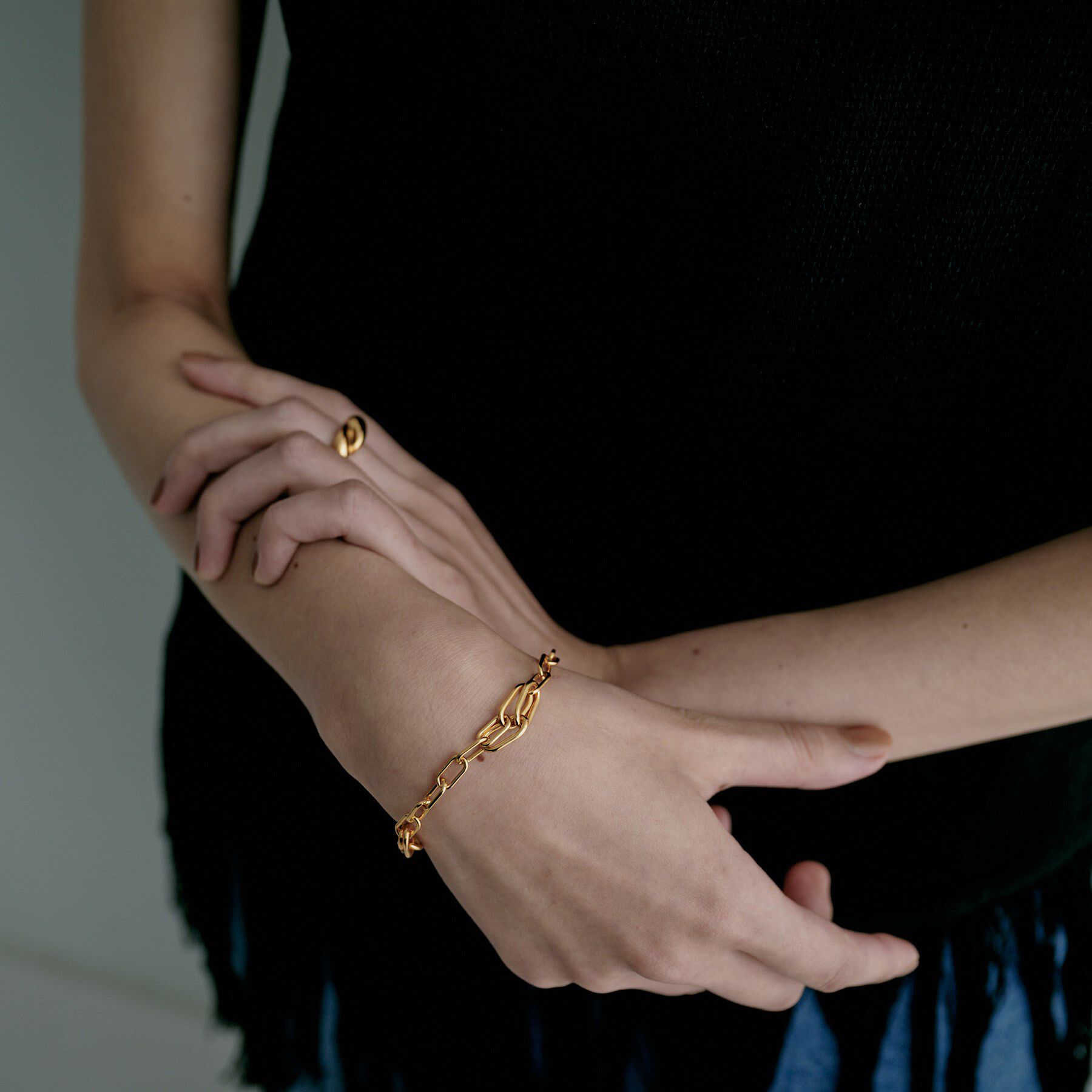 COCOSHNIK ONKITSCH「シルバー デザインチェーン ケーブルタングルブレスレットGP」|ブレスレット・バングル|