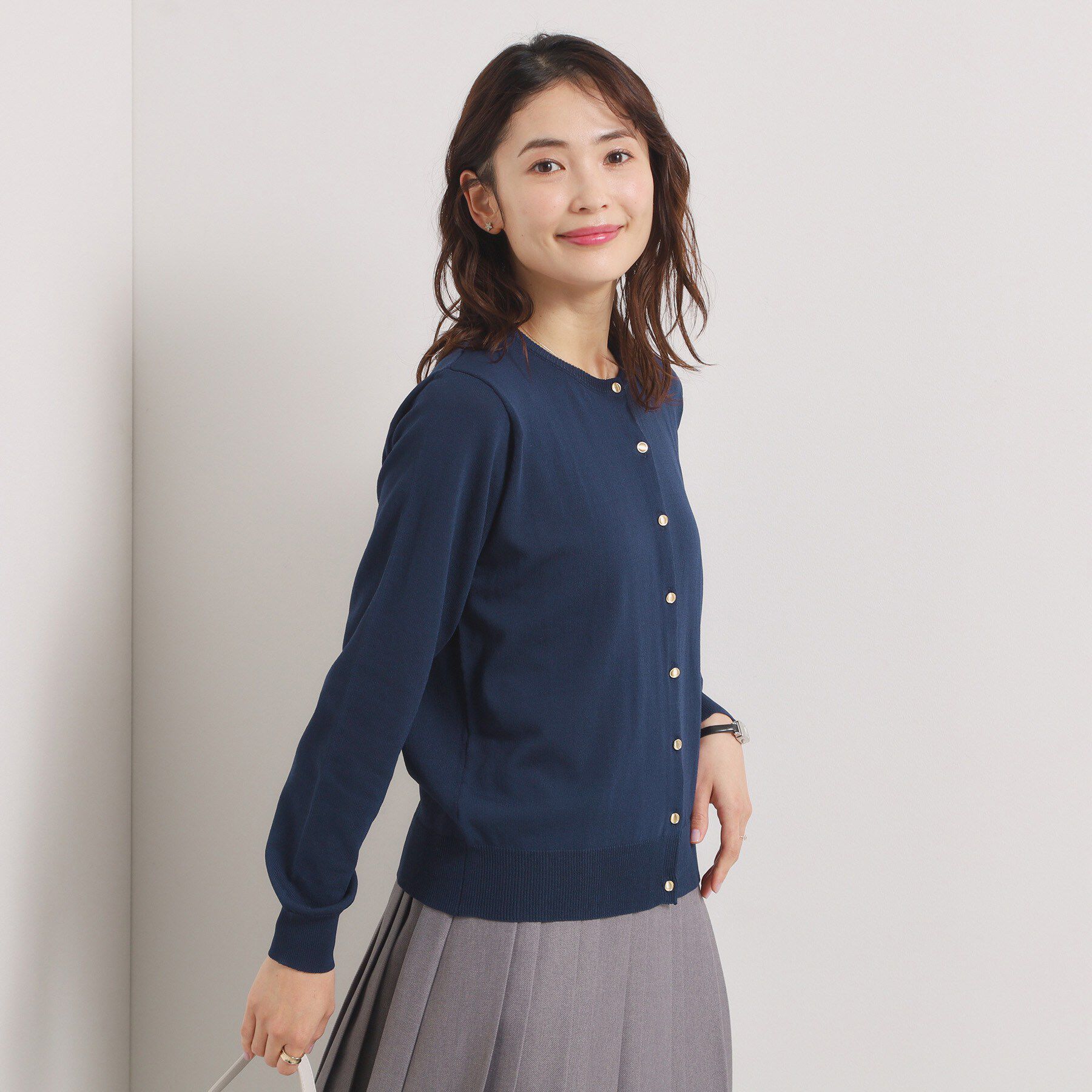 ITS&rsquo;DEMO「【UVカット／毛玉防止／手洗い可】クルーネックニットカーディガン」|カーディガン|