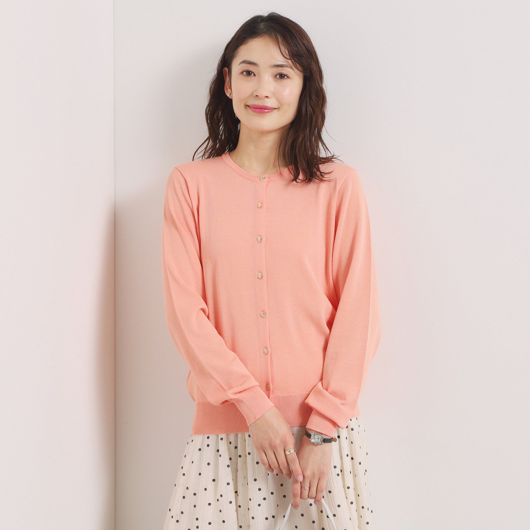 ITS&rsquo;DEMO「【UVカット／毛玉防止／手洗い可】クルーネックニットカーディガン」|カーディガン|