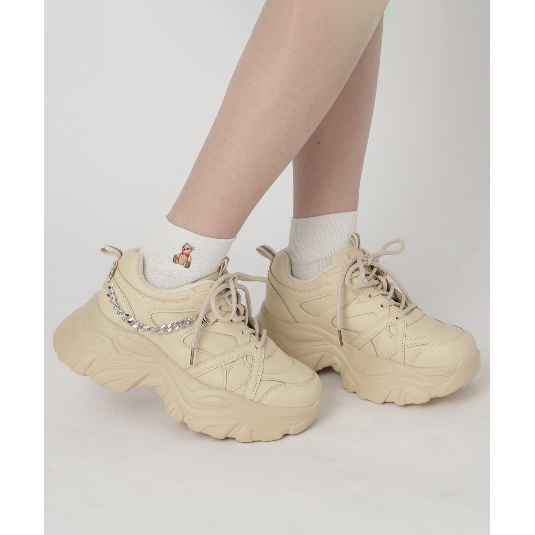 csT&P「【2WAYチェーン付き】軽量ボリュームソール厚底スニーカー」|スニーカー|