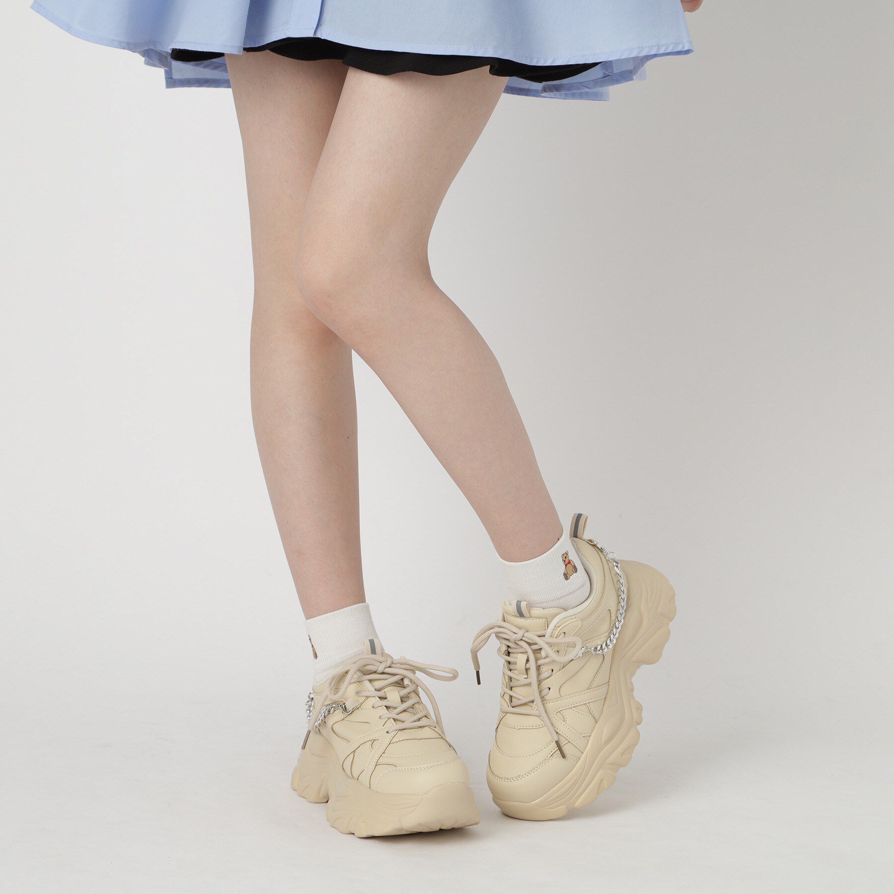 csT&P「【2WAYチェーン付き】軽量ボリュームソール厚底スニーカー」|スニーカー|