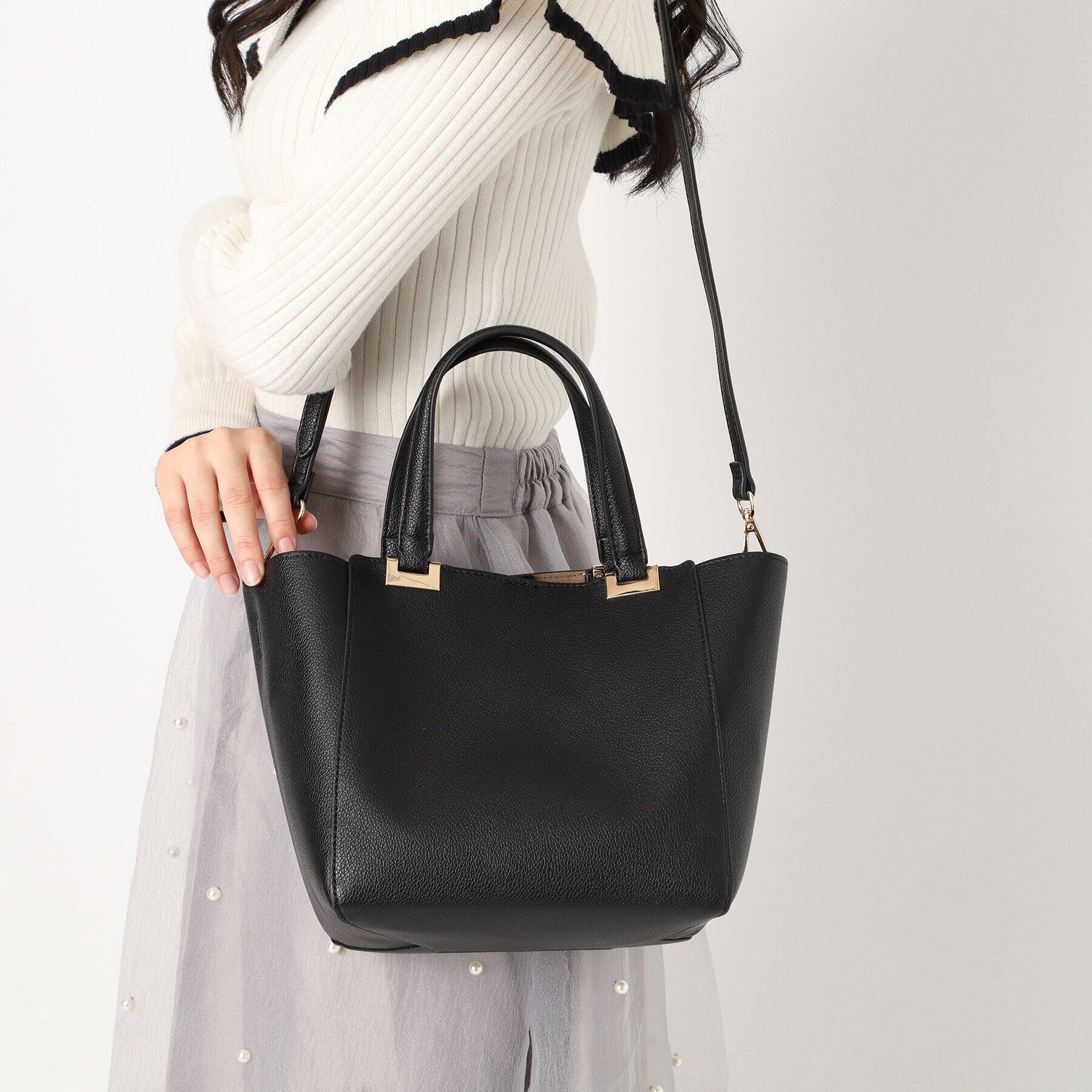ESPERANZA「メタルアクセントハンドルトートバッグ」|トートバッグ|