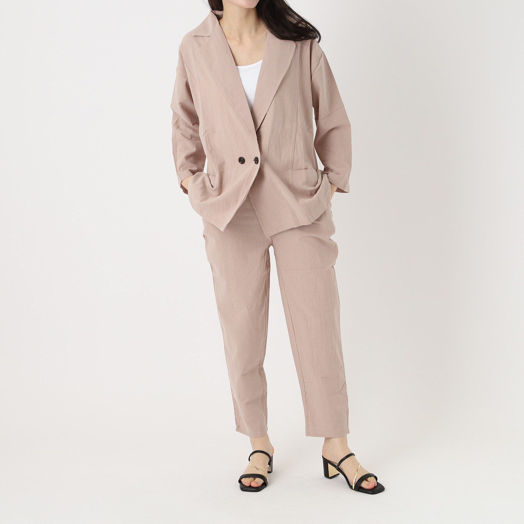 ESPERANZA「ゴールドラインプレートヒールミュール」|サンダル|