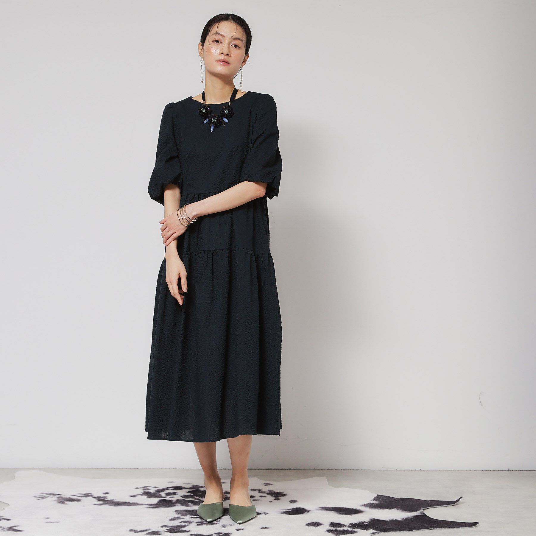 SunaUna「【お出かけ】パフスリーブワンピース」|ワンピース|