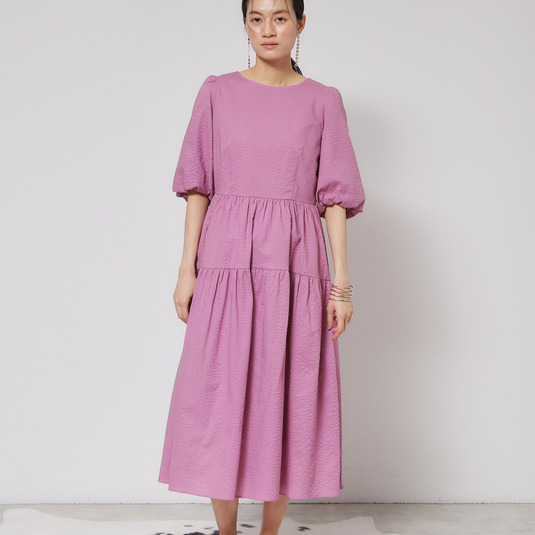 SunaUna「【お出かけ】パフスリーブワンピース」|ワンピース|