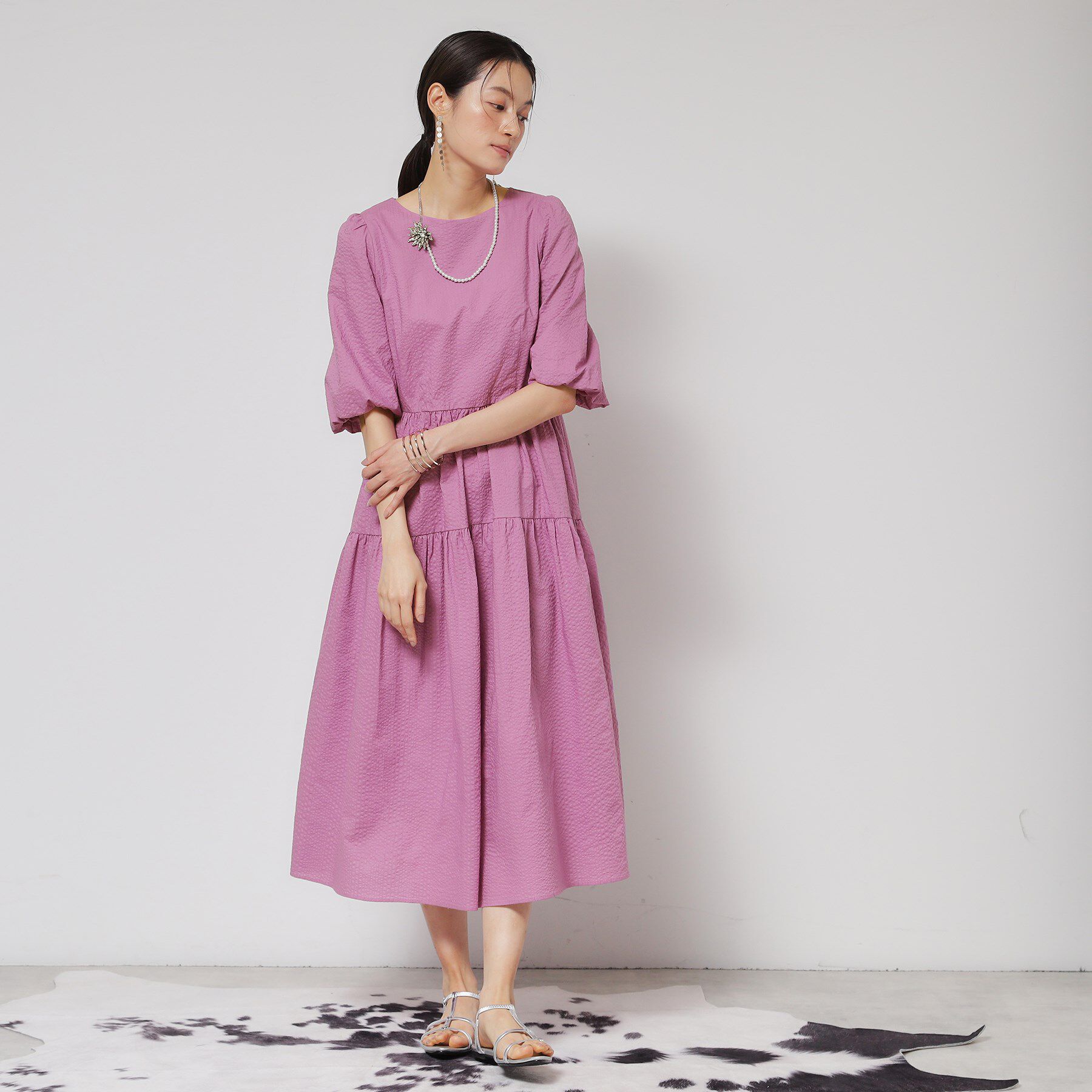 SunaUna「【お出かけ】パフスリーブワンピース」|ワンピース|