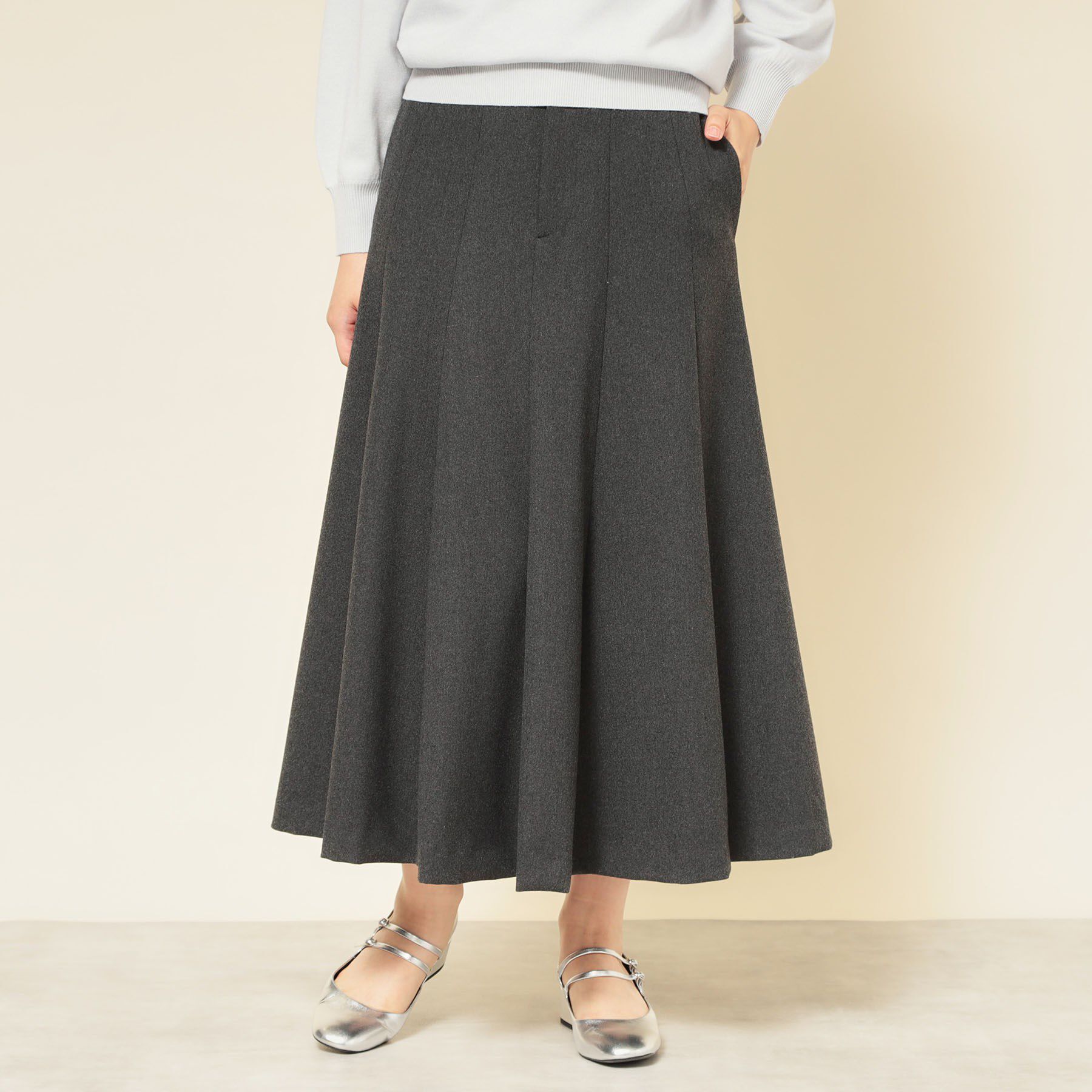 SunaUna「【COLLECTION LINE】フレアスカート」|スカート|グレー(015)