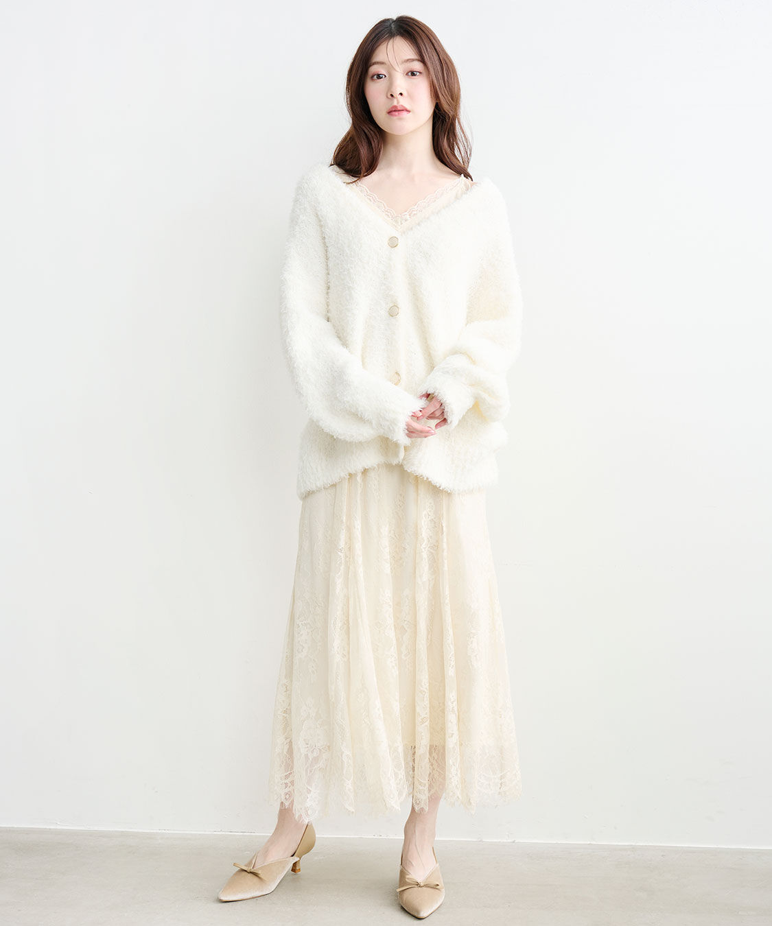 COCO DEAL「ニットカーデ&times;レースキャミワンピース」|ワンピース|