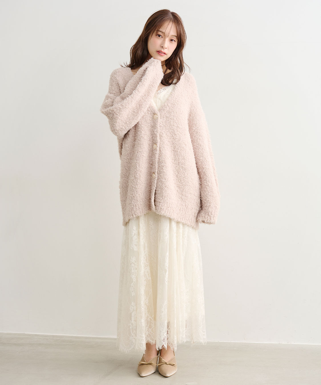 COCO DEAL「ニットカーデ&times;レースキャミワンピース」|ワンピース|