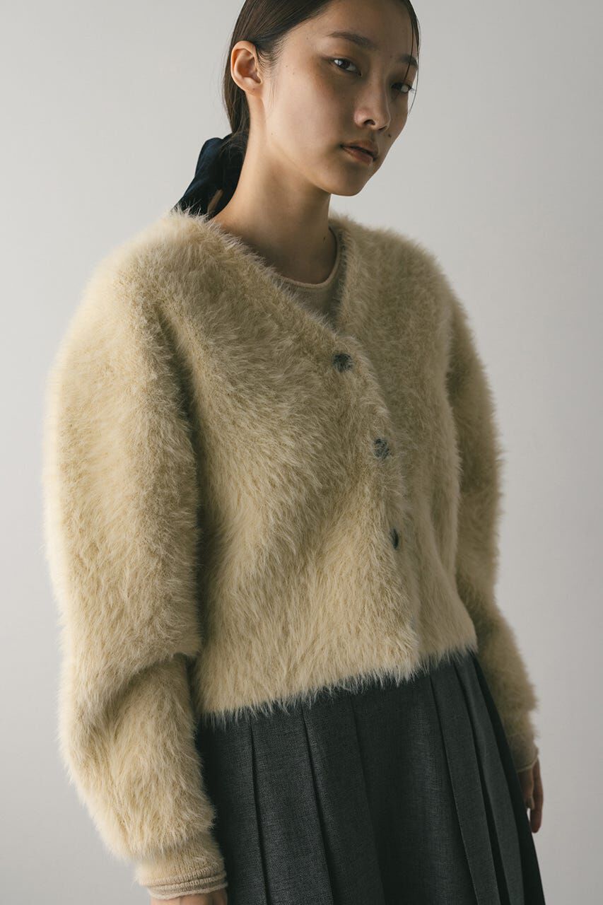 STYLEMIXER「ダブルクロスシャギーニットカーデ」|カーディガン|