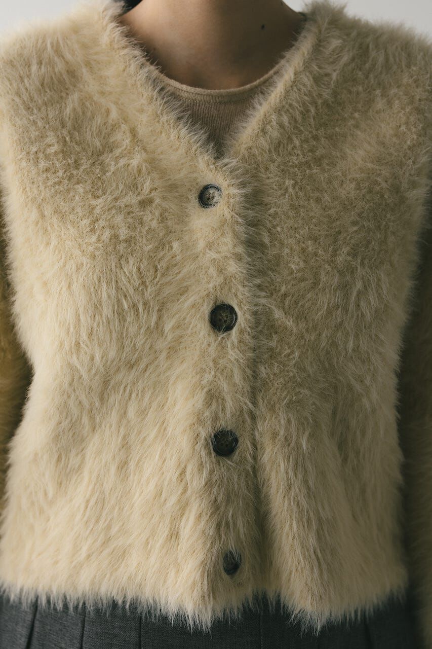 STYLEMIXER「ダブルクロスシャギーニットカーデ」|カーディガン|