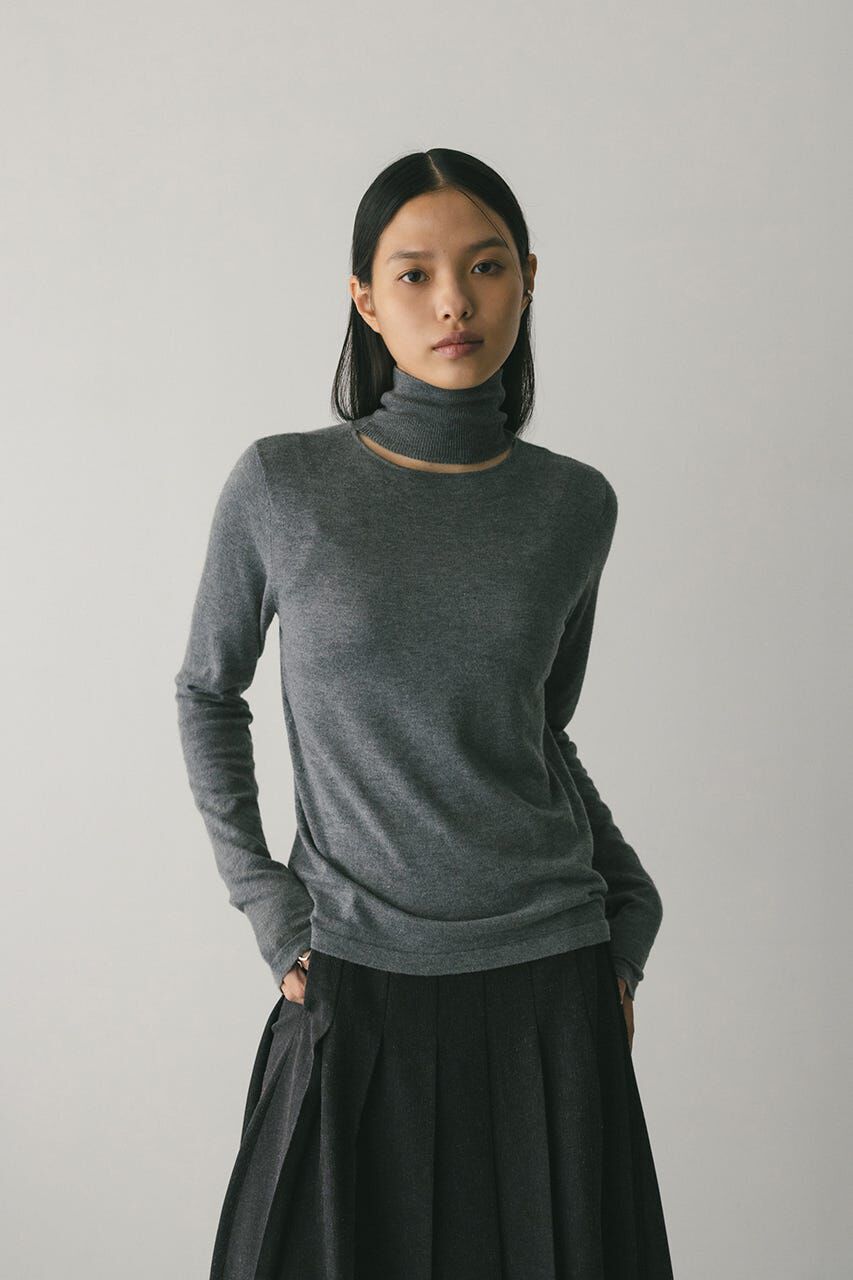 STYLEMIXER「2WAYウォッシャブルハイネックオープンニット」|ニット・セーター|