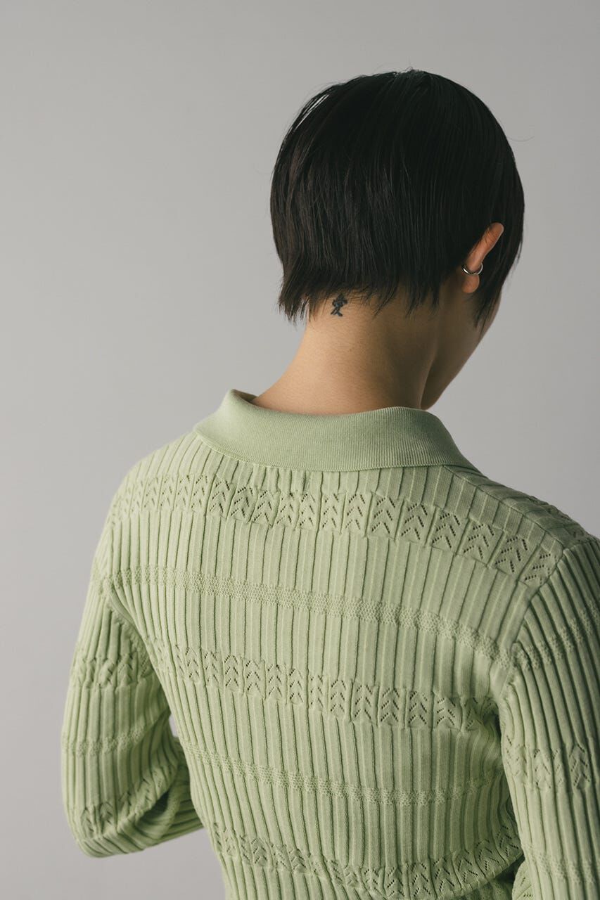 STYLEMIXER「アイレットリブニットポロ」|ニット・セーター|