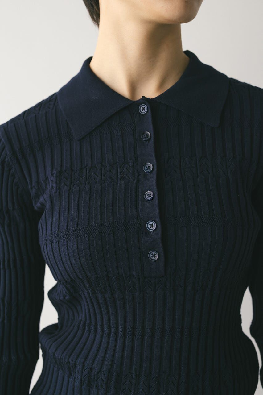 STYLEMIXER「アイレットリブニットポロ」|ニット・セーター|