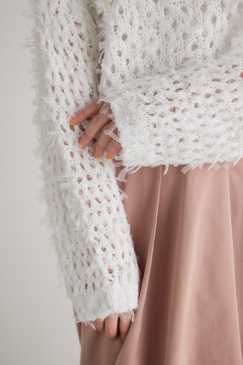 rienda「ラメシャギーメッシュKnit TOP」|ニット・セーター|