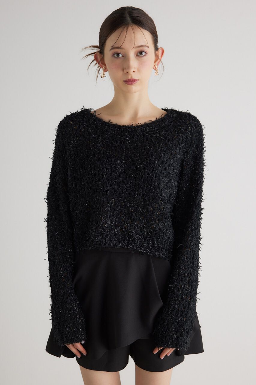rienda「ラメシャギーメッシュKnit TOP」|ニット・セーター|