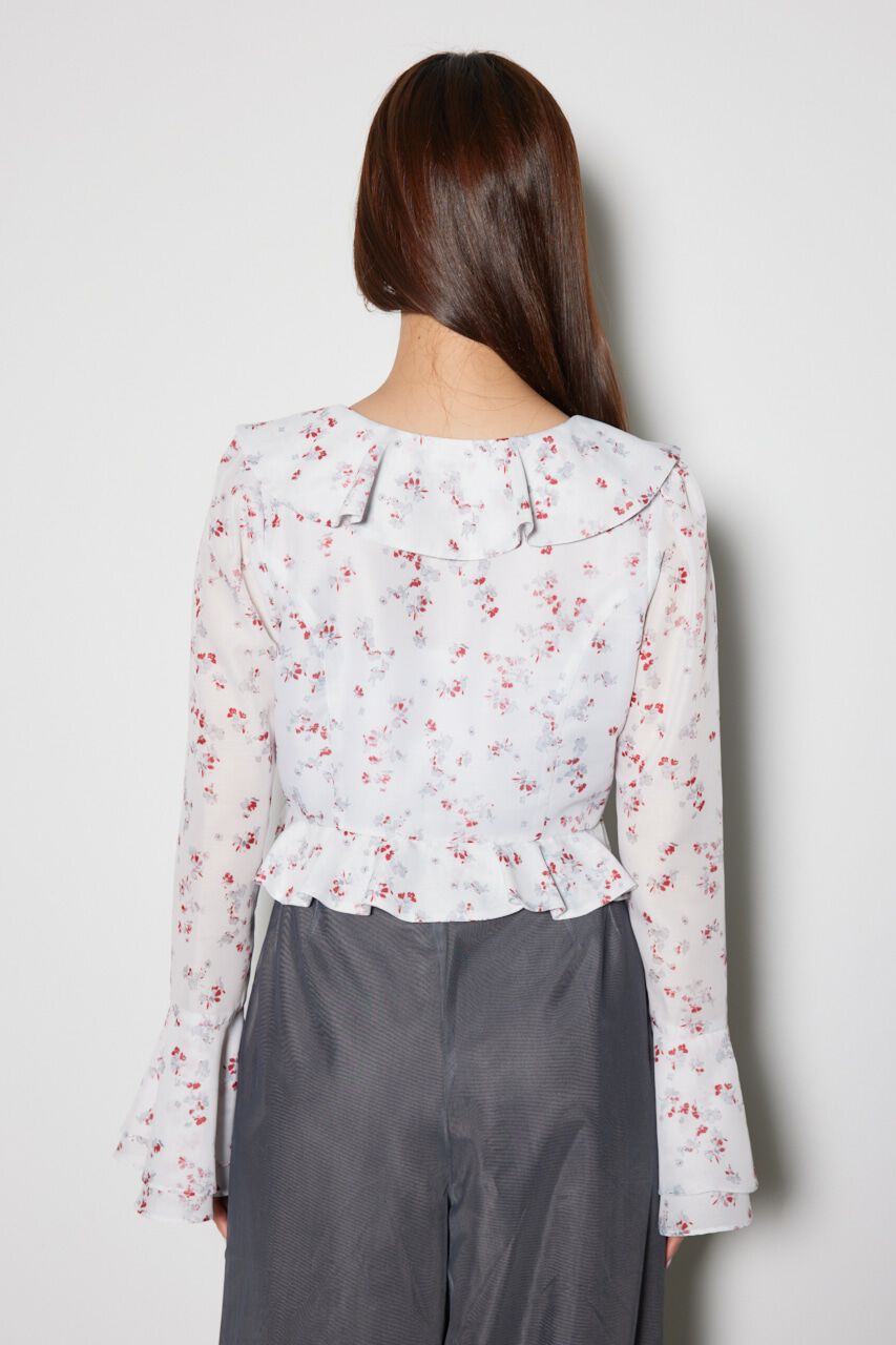 rienda「フロントフリルフラワーブラウス」|シャツ・ブラウス|