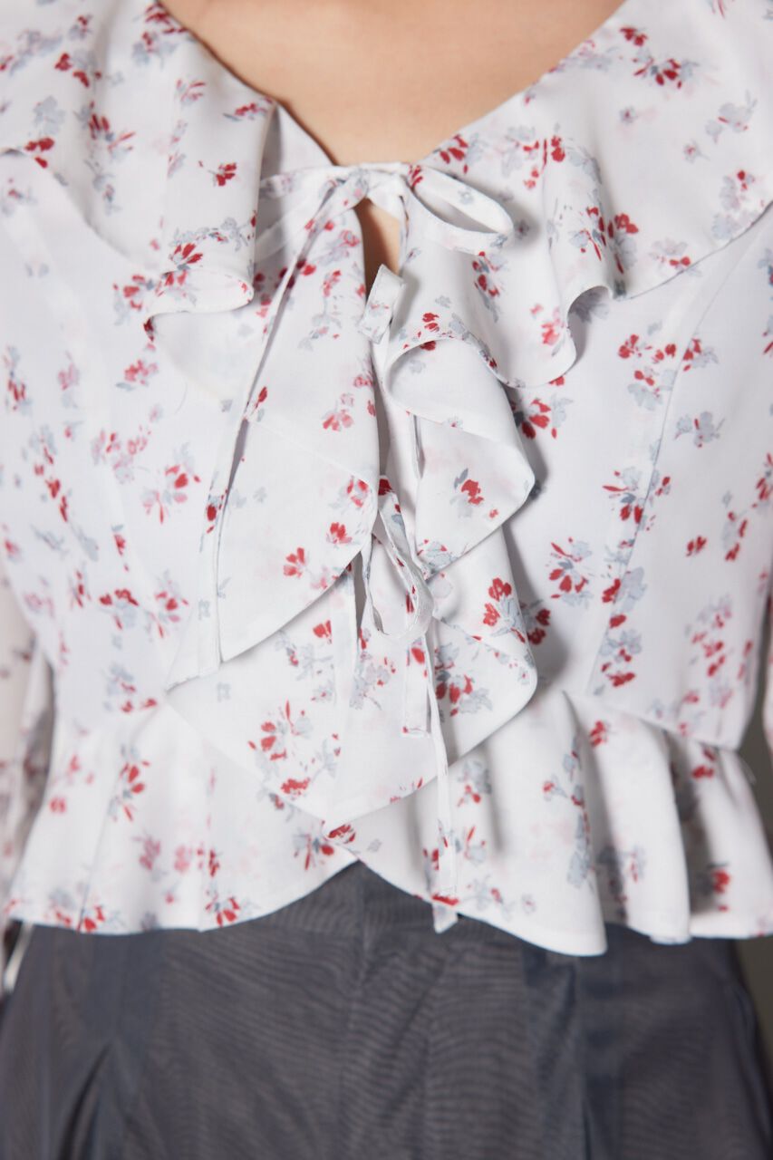 rienda「フロントフリルフラワーブラウス」|シャツ・ブラウス|