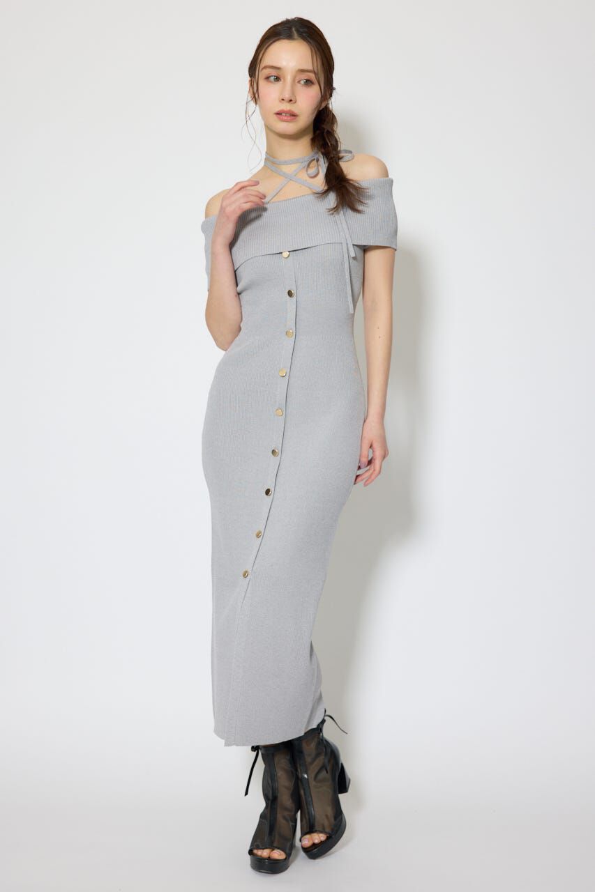 rienda「オフショルダーニットタイトワンピース」|ワンピース|