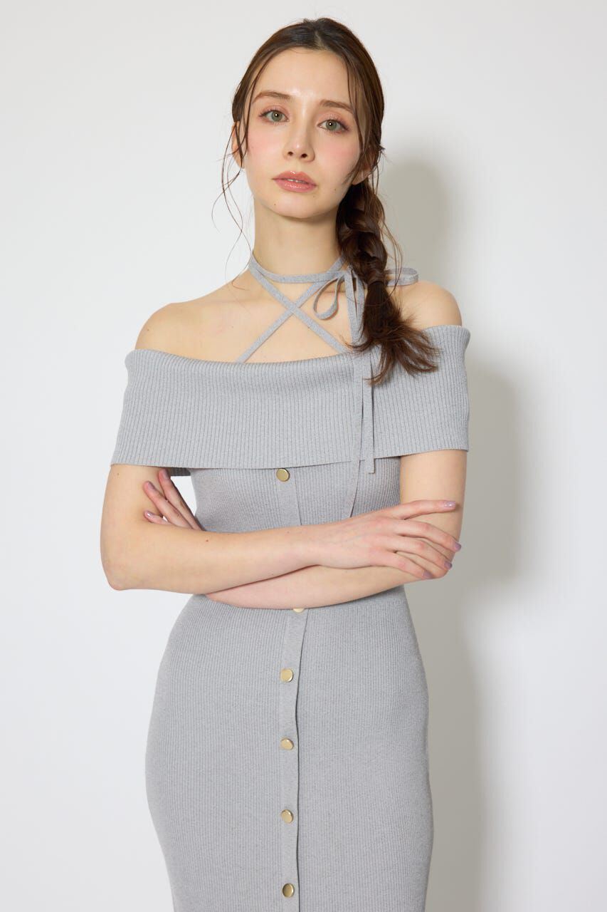 rienda「オフショルダーニットタイトワンピース」|ワンピース|