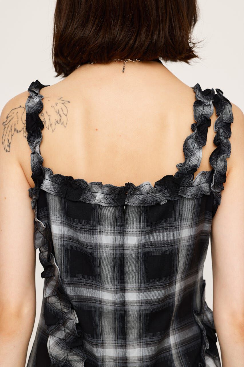 SLY「CHECK FRILL ショートワンピース」|ワンピース|