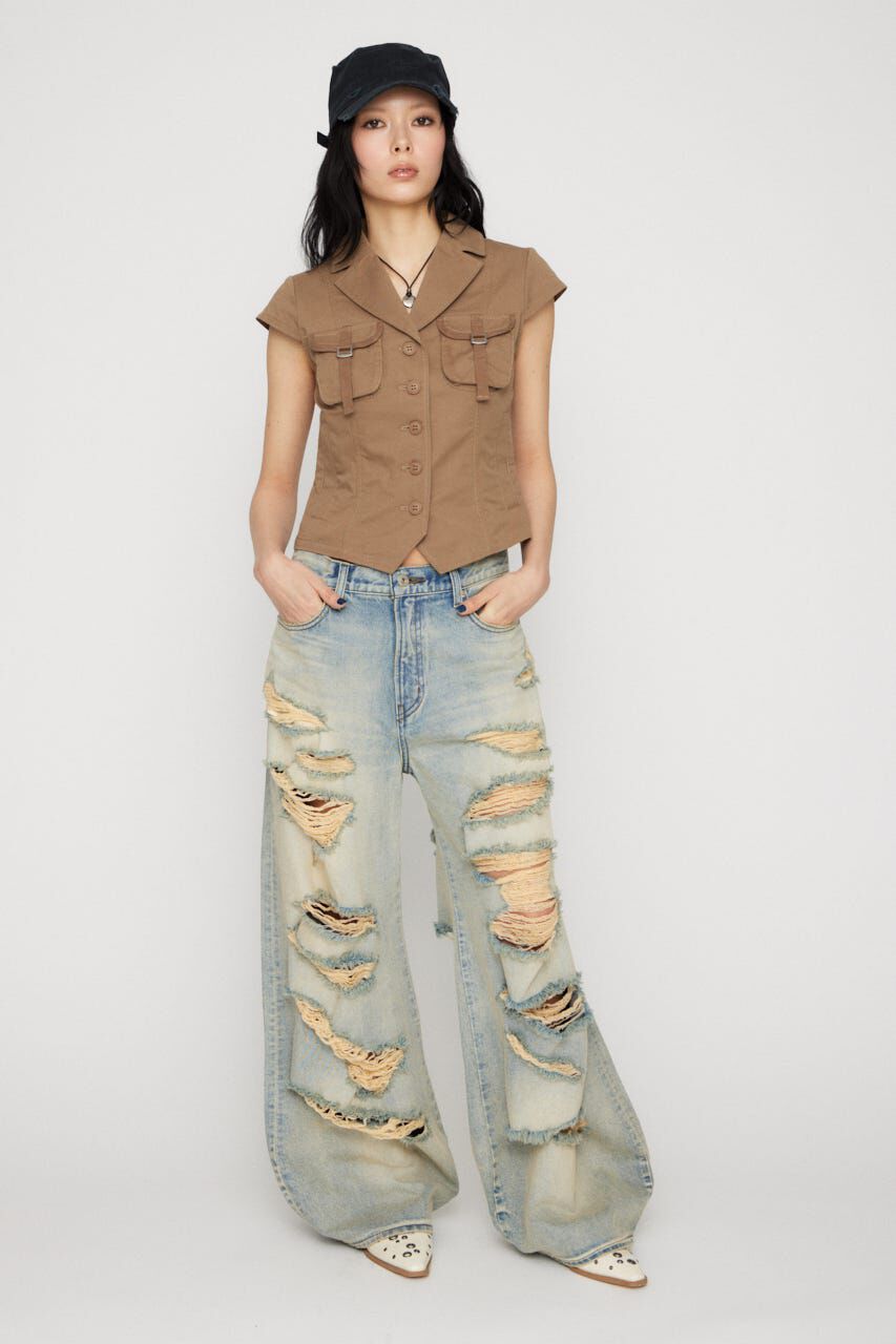 LAGUA GEM「MANY CRASH LOOSEY デニム」|デニム|