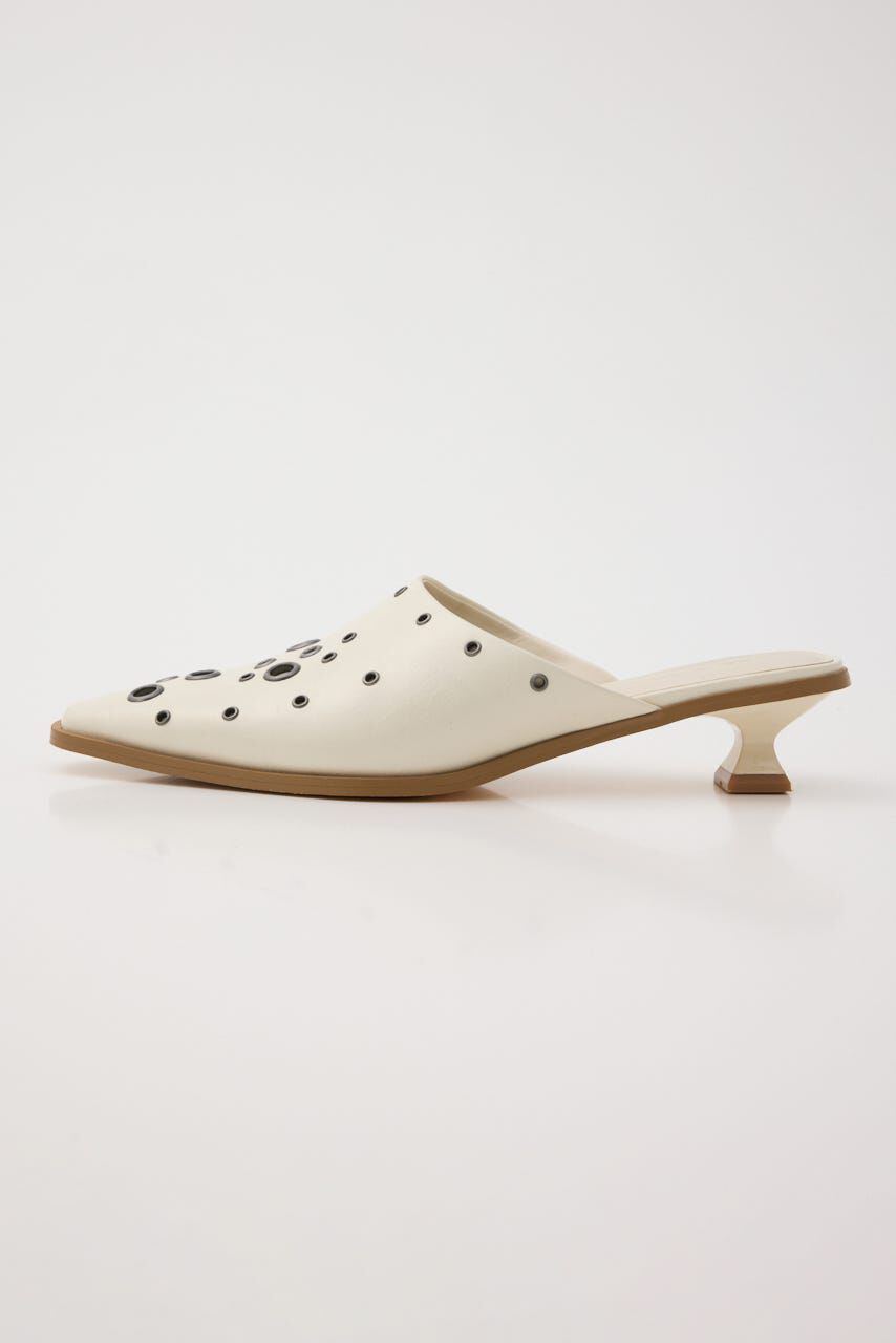 LAGUA GEM「EYELET KITTEN HEEL ミュール」|パンプス|IVOY3