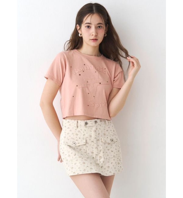 CALNAMUR「ツイルフラワーミニスカパン」|スカート|