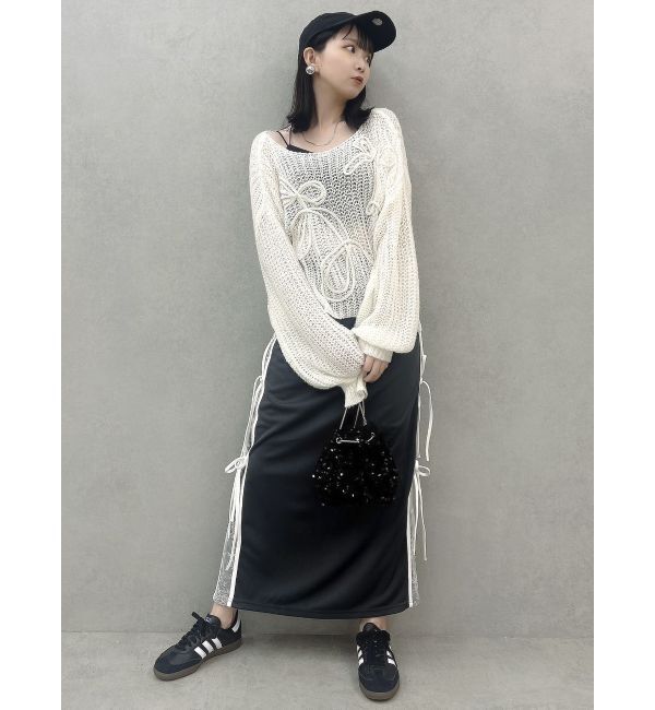 dazzlin「サイドレースリボントラックスカート」|スカート|