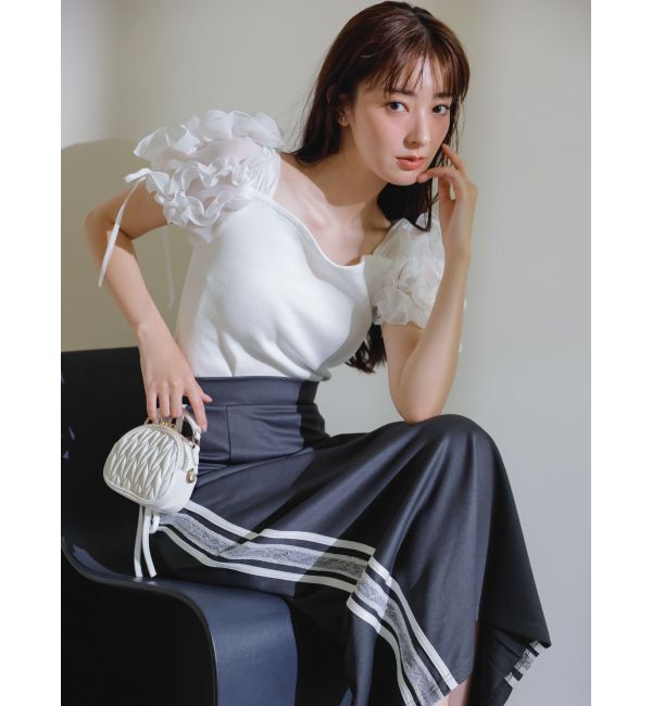 dazzlin「サイドレースリボントラックスカート」|スカート|