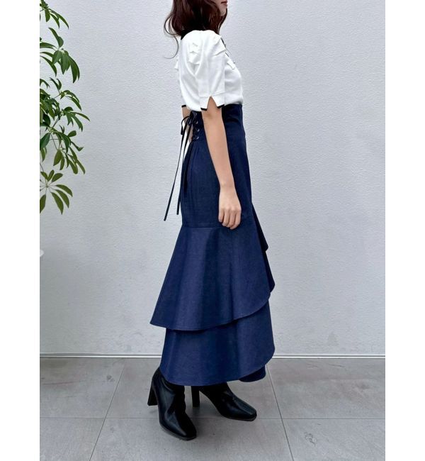 dazzlin「フロントボタンシャツカラーニットトップス」|ニット・セーター|