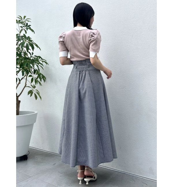 dazzlin「フロントボタンシャツカラーニットトップス」|ニット・セーター|