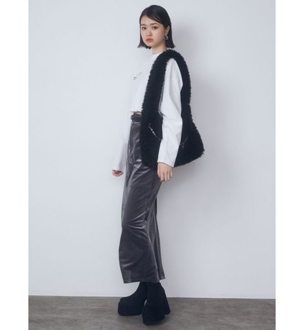 EMODA「【WEB限定】ハイウエストベルトベロアスカート」|スカート|