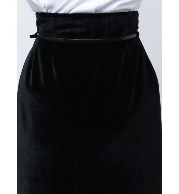 EMODA「【WEB限定】ハイウエストベルトベロアスカート」|スカート|
