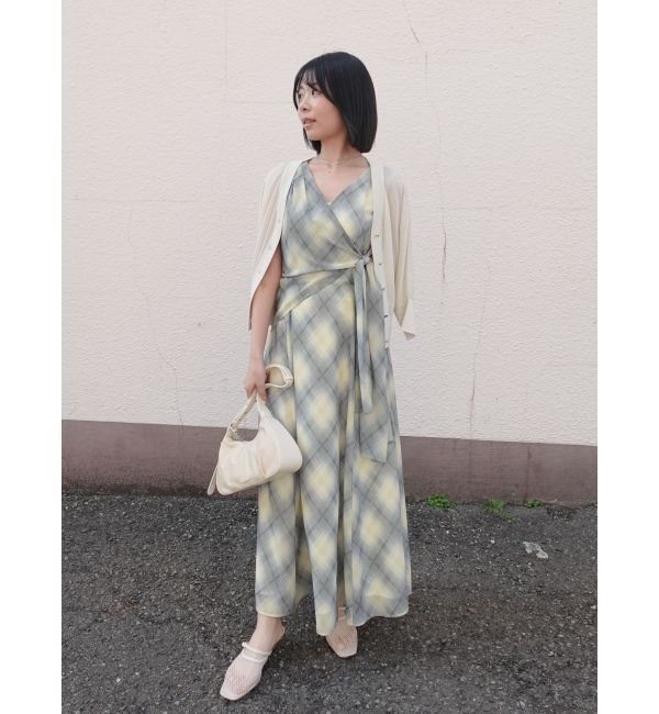 LAGUNAMOON「ノットカシュクールチェックワンピース」|ワンピース|