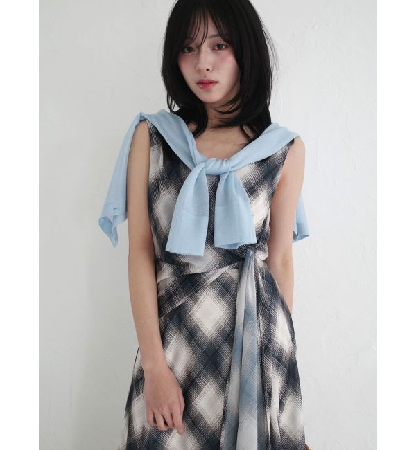 LAGUNAMOON「ノットカシュクールチェックワンピース」|ワンピース|